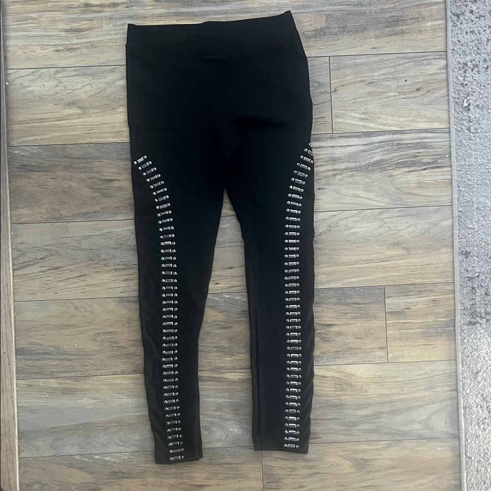 Black Leggings with Silver Studs